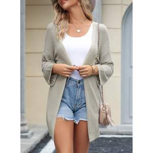 2025 2024 Women's Lightweight Open Front <b>Cardigan</b> Casual 3/4 Sleeve <b>Crochet</b> Knit Boho Kimono Cover Ups - Product Image 2