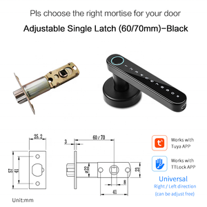 Kunci Pintu Pintar Biometrik Nirkabel Elektronik dengan Aplikasi Pengendali Sidik Jari Tuya untuk Keamanan Rumah <span class=keywords><strong>Digital</strong></span> - Product Image 6