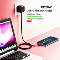 Chargeur rapide 20W PD 3.0 avec prise UK, adaptateur mural USB-C pliable, certifié CE, couleur rouge, pour téléphone, tablette, montre, écouteurs, console de jeu