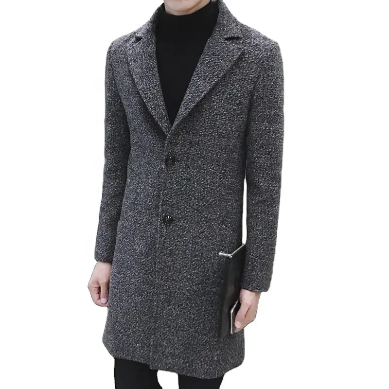 Jaket penahan angin versi Korea pria, mantel wol baru, jaket windbreaker versi Korea, mantel ukuran besar musim semi, musim gugur dan musim dingin