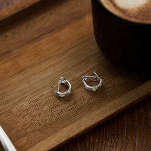 Dylam High Jewelry Rhodium 18K Gold Plated Brushed Surface 925 Sterling <b>Silver</b> 5A Zirconia <b>Clip</b>-on Stud Earrings for Women - Product Image 2