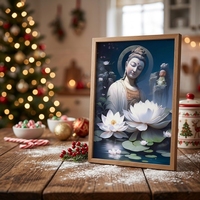 Peintures décoratives sur toile de paysages marins imprimés à l'huile du Bouddha pour le salon