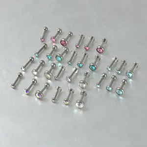 F136 Titanium 16G Studs Piercing Jewelry For Forward Helix Tragus Conch Lobe Labret Cartilage Earrings For Women Men
