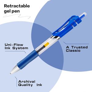 Stylos à encre gel rétractables noirs pour journalisation, pointe fine 0,5 mm, écriture fluide, non effaçables, pour bureau et école, pour OEM - Product Image 3