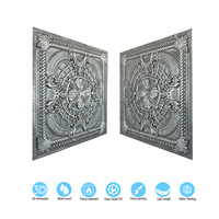 Panneaux muraux intérieurs carrés en PVC gaufré 2x2 pieds, étanches et ignifuges, pour cafés et bars, PL31, aspect étain antique, livraison incluse