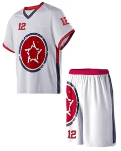 Custom Lacrosse Uniform Team Sportkleding Lacrosse Jersey En Shorts Gesublimeerd Gedrukt