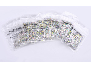 1440 Piezas de Cristales de Vidrio Transparentes AB SS3-SS16, Parte Posterior Plana, Sin Fijación en Caliente, Cristales Redondos para Decoración de Uñas - Product Image 2