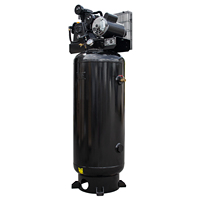 Compresseur d'air 5 HP, réservoir vertical ASME de 60 gallons, 16 CFM, 145 PSI, 220 V, monophasé, compresseur d'air électrique stationnaire à une seule étape