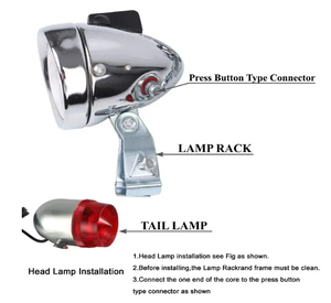 Générateur de Friction pour vélo motorisé 12V 6W, Kit de phares arrière <span class=keywords><strong>Dynamo</strong></span>, convient aux vélos de tourisme de course et aux Tricycles - Product Image 3