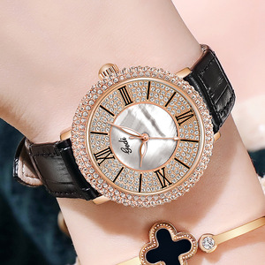 Reloj de Mujer con Diseño de Cielo Estrellado, Resistente al Agua, con Correa de Cuero Genuino y Esfera de Nácar, Oferta Especial para las Fiestas - Product Image 1