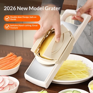 Nuovo Tagliaverdure Manuale Multifunzione in Acciaio Inox per Affettare, Grattugiare, Sminuzzare Patate e Ravanelli - Product Image 2