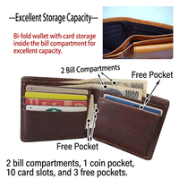 Dompet Kartu Lipat RFID Blocking Custom, Tipis untuk Pria dengan Kantong Koin, Minimalis, Bahan Kulit Halus, Tempat Kartu Kredit untuk Penggunaan Sehari-hari