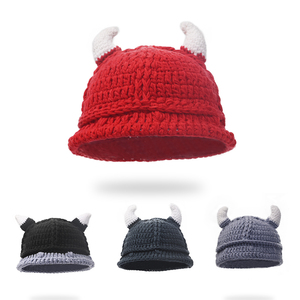 Handmade Dành Cho Người Lớn Mùa Đông Viking Knit <span class=keywords><strong>Hat</strong></span> Với Sừng Vui <span class=keywords><strong>Barbarian</strong></span> Beanie Cap Handmade Crochet Cho Du Lịch - Product Image 6