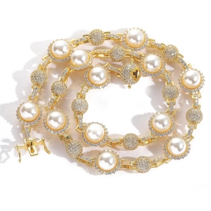 Collier tennis <span class=keywords><strong>de</strong></span> luxe en zircone CZ pour homme et femme, perles <span class=keywords><strong>de</strong></span> zircon - Product Image 5