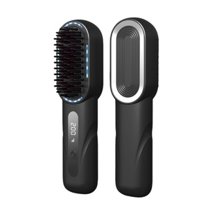 USB Rechargeable <b>Mini</b> Portable Hair Straightener Brush Wireless Hair Comb Straightener Cordless Hair Straightener Comb - Product Image 1