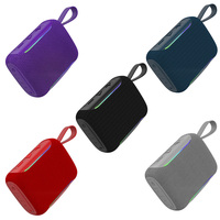 Mini haut-parleur Bluetooth portable TWS sans fil pour extérieur avec lumière RGB, étanche, basses puissantes, stéréo, radio FM, lecteur de carte TF et cordon