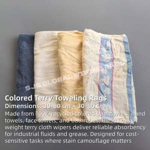 Trapos de Felpa de Colores Reciclados, Caja de 25 lb, Trapos de Algodón Reciclado para Limpieza de Maquinaria Pesada - Product Image 2