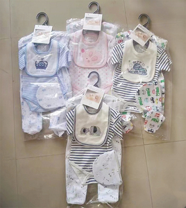 Ensemble de vêtements pour bébé personnalisé de haute qualité, mignon, 100% coton tricoté imprimé, 4 pièces - Product Image 1