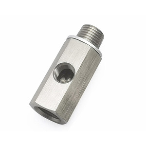 Car Modification 1/4 NPT Male Female Adapter 1/8 NPT Side <b>Hole</b> Stainless Steel Tee Connector 3 <b>Ports</b> Brushed Finish - Product Image 1