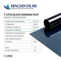 Film pour vitres de voiture Dingxin OEM T-CP 20 PET UV 99%VLT 19% TSER 54% Garantie 3 ans 2mil OEM 3H