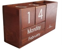 Calendrier de bureau en bois perpétuel