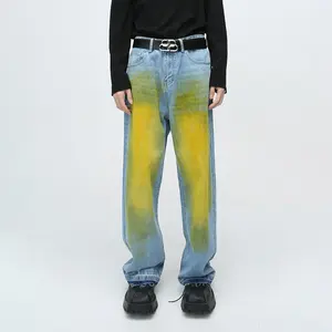 Gdtex Индивидуальные Дизайнерские кислотные моющие свободные джинсы винтажные мешковатые джинсы для мужчин