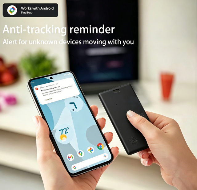 Google Find Hub Smart Tracker Mini for GPS Tracking Waterproof App Remote Control for Keys Wallet Bags Vehicles