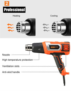 Pistola de Calor Profesional FR56603 de 2000W/12.5A con Temperatura Digital Ajustable para Celulares y Bricolaje - Product Image 2