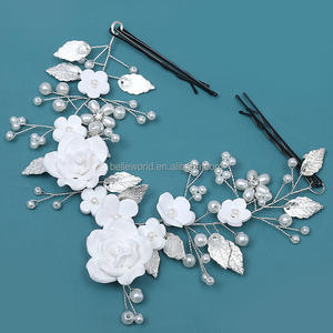 <span class=keywords><strong>Couronne</strong></span> de cheveux de mariée en <span class=keywords><strong>céramique</strong></span> faite à la main BELLEWORLD bijoux de mariage pour femmes en strass accessoires vente chaude - Product Image 3