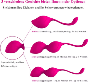 ลูกบอลเคเกลสั่นสะเทือนแบบไร้สาย 3 ชิ้น ทำจากซิลิโคนเกรดอาหาร 10 ระดับความเร็ว สำหรับฝึกกล้ามเนื้ออุ้งเชิงกราน กันน้ำระดับ IPX6 - Product Image 2
