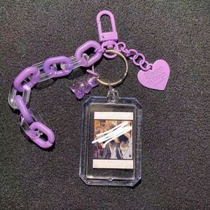 Nhà Máy Acrylic Kpop rõ ràng minh bạch photocard chủ sở hữu kim loại <span class=keywords><strong>Keychain</strong></span> llaveros tùy chỉnh Epoxy chủ thẻ cầu vồng - Product Image 6