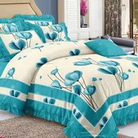 Parure de lit de luxe imprimée tissée moderne 6 pièces à motif rétro classique, ourlée, qualité biologique 400TC, durable, pour mariage