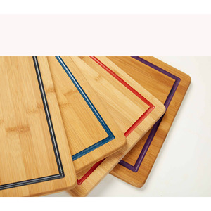 Juego de Tablas de Cortar de Bambú, 4 Piezas, Rectangulares, Antideslizantes, para Cocina - Product Image 1