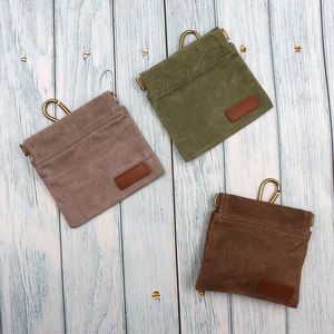 RTS 5 Colors Embossed Custom Logo Portable Waxed Canvas <b>Dog</b> <b>Treat</b> <b>Bag</b> Hands-Free Adjustable Waist Pouch Automatic Closure Pet - Product Image 4