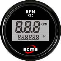 Tachometer Digital ECMS Putih 52mm 9990RPM untuk Mesin Diesel dengan Tahan Air IP67 untuk Aplikasi Kapal & Perahu