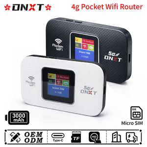 DNXT พ็อกเก็ตไวไฟ WiFi6 300Mbps ไวไฟพกพา WPS 3000mAh ไวไฟในรถยนต์ ฮอตสปอต โหมด AP ช่องเสียบ Type-C ไวไฟมือถือ 4G สำหรับการเดินทาง - Product Image 1