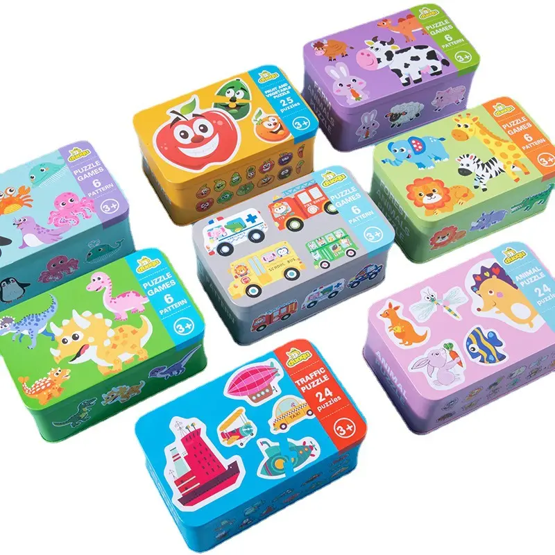 Puzzle Lron Box Puzzle Baby Enlightenment Toy 6-in-1 Wooden Toy Cognitive Enlightenment Children's Toys Early Education Fun