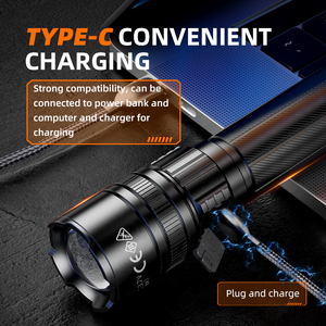 Zoomable Sạc đèn pin săn bắn khẩn cấp Nhôm chiến thuật dẫn Ngọn Đuốc Đèn pin - Product Image 5