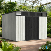 Caseta de Almacenamiento KENDA Serie GRANITE de 10x8 pies - Material Reciclado Certificado GRS, Estructura de Acero Galvanizado, Nivel 11 de Resistencia a Tifones