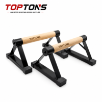 TOPTONS - Equipo de Ejercicio en Interiores para el Hogar, Barras de Flexiones Combinadas de Hierro y Madera, Soporte para Flexiones