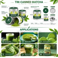 Matcha en gros, OEM, marque privée, matcha de qualité supérieure, grade cérémonial, boîte en métal 30g 50g 100g, poudre de matcha