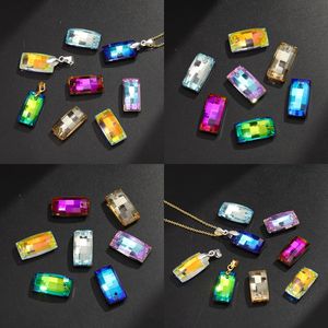 Nantong Rectangular Crystal Glass <b>Beads</b> With Pendant Holes For Jewelry Making - Product Image 3