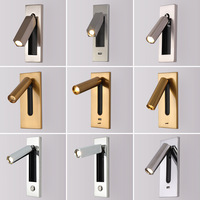 Lampe murale de lecture LED moderne et simple pour hôtel, avec abat-jour en aluminium, basse tension, encastrée, au design haut de gamme, avec interrupteur