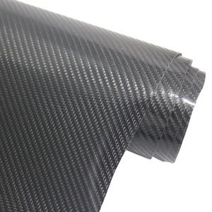 Envoltura adhesiva de vinilo para coche, película de <span class=keywords><strong>fibra</strong></span> de <span class=keywords><strong>carbono</strong></span> negra 4D, 1,52x30m, de alta calidad - Product Image 1