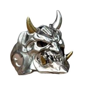 Bague ajustable squelette gothique punk pour hommes et femmes, masque <span class=keywords><strong>d</strong></span>'horreur, bijoux de mode unisexe, cadeaux <span class=keywords><strong>d</strong></span>'Halloween - Product Image 1