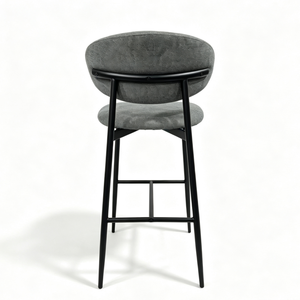 Chaises <span class=keywords><strong>de</strong></span> comptoir pour <span class=keywords><strong>bar</strong></span> <span class=keywords><strong>de</strong></span> cuisine, tabourets modernes nordiques <span class=keywords><strong>gris</strong></span> clair rembourrés, chaise haute <span class=keywords><strong>de</strong></span> <span class=keywords><strong>bar</strong></span> avec pieds noirs - Product Image 6