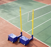 Ensemble complet de terrain de tennis/pickleball/volleyball avec revêtement de sol en PVC imperméable de 4,5 mm, poteau de filet en ABS, durée de vie supérieure à 5 ans