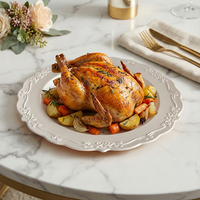 Assiettes jetables en PP durables de 7,5 pouces, ensembles d'assiettes rondes personnalisées de 5 à 10 pouces, vaisselle de service, assiettes à fleurs, vaisselle en gros