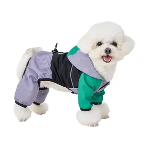 Waterproof Polyester Pets Cats Reflective Rompers Walking Dogs Raincoats with dog clothes girl hoodie