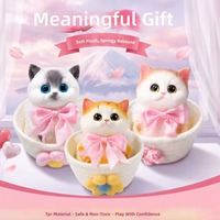 Jouet anti-stress chat de simulation, grand jouet souple en silicone à presser, sûr, écologique, peluche de haute qualité, poupée chat en peluche, pour filles, en boîte
